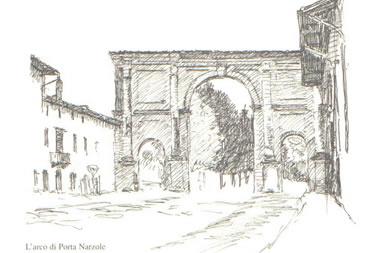 Sketch of Cherasco by Enrico Domenico Tagliaferro